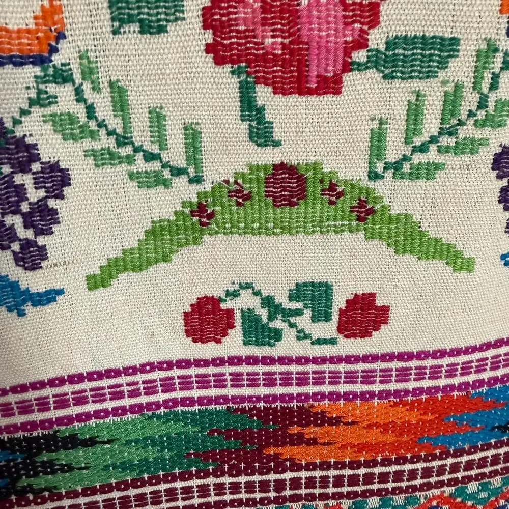 Vintage handwoven Guatemalan Mayan Textile Quetzal Bird hanging Wall Art